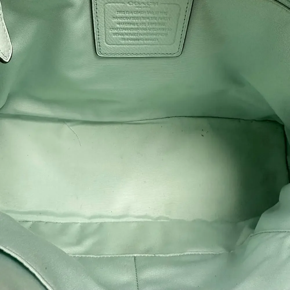 Coach Seaglass Mint Green Studded Sierra Satchel Bag With Crossbody Strap‎